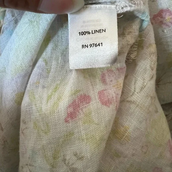 ✨SOLD✨J Jill Love Linen Floral Long Sleeve 100% Linen - Picture 7 of 7